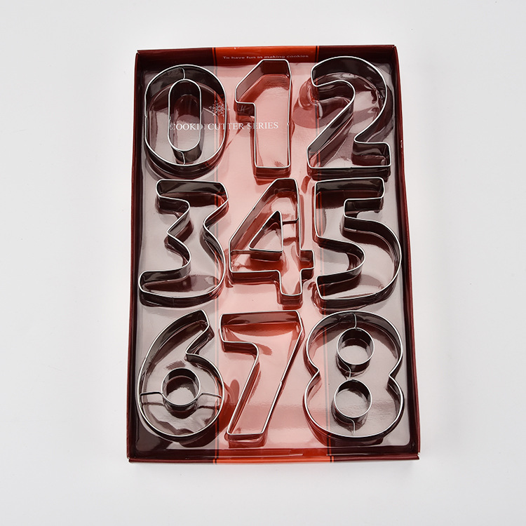 廠家現(xiàn)貨大數(shù)字餅干模9件套DIY制作曲奇餅干模具烘焙慕斯蛋糕模