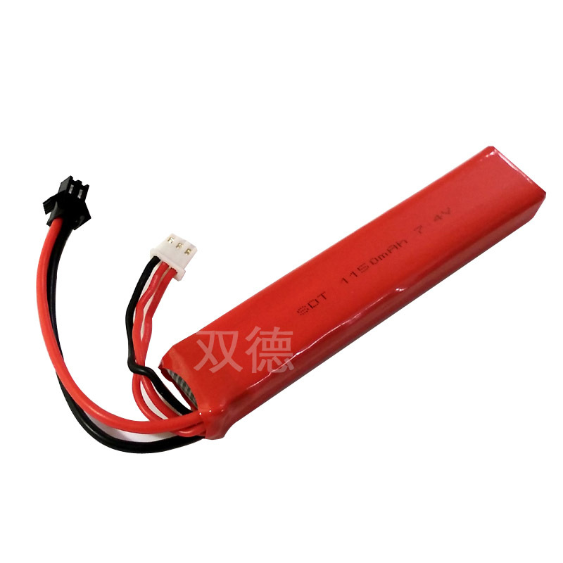 厂家直销 7.4 V/1100mAh/20C 玩具水弹枪用动力电池（场地专用）