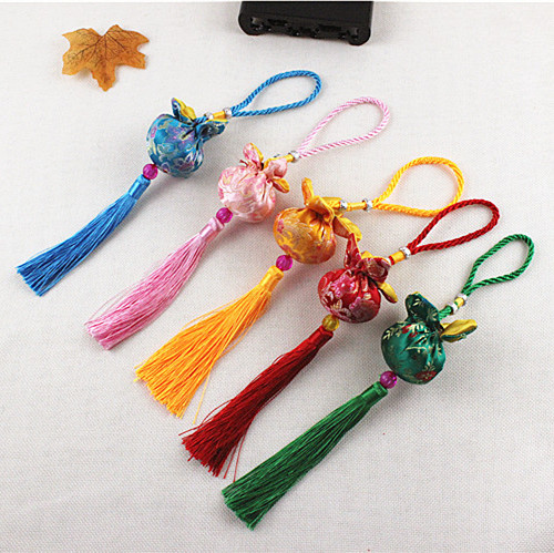 端午节刺绣绸布香包石榴花香囊挂饰随身荷包汽车挂件吊饰品开口笑|ru