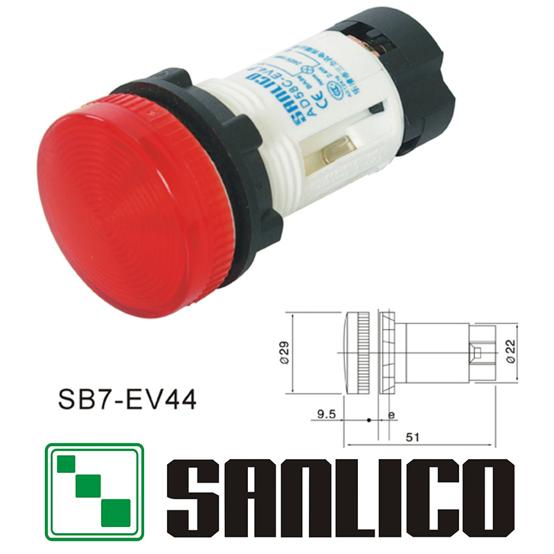 带LED灯泡 指示灯信号灯 LA68(SB7 XB7)-EV44