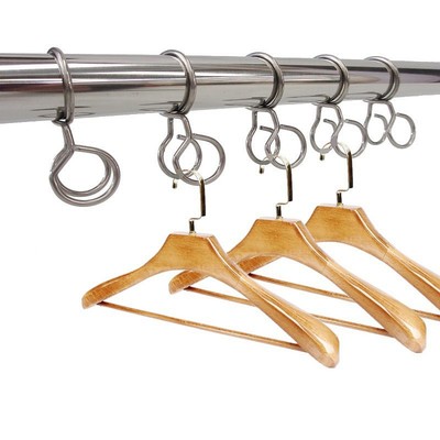 晾衣杆防风配件 衣架隔断晾晒挂钩 不锈钢防风钩衣架防吹落防风圈