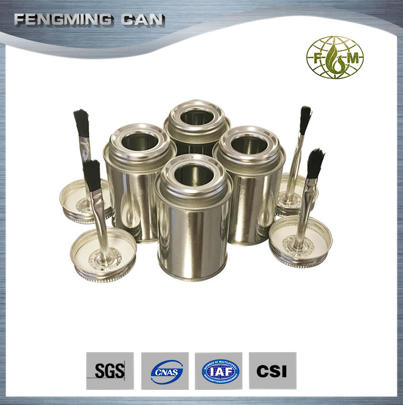 125ml螺纹口马口铁圆罐新设计 PVC CPVC UPCV新款管道胶黏剂铁瓶