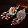 Retro fashionable ethnic earrings, accessories, wholesale, ethnic style, with embroidery