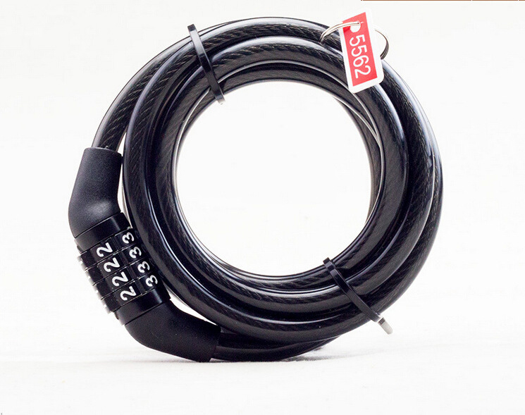 Cerradura de bicicleta de montaña cerradura de contraseña de 4 dígitos cerradura de cadena portátil cerradura de cable de coche eléctrico bicicleta antirrobo equipo de equitación