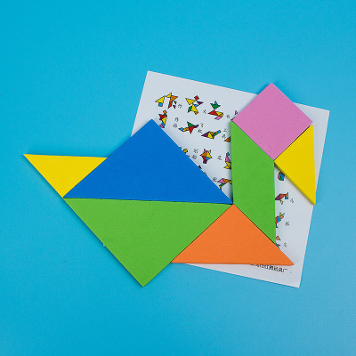 動手拼裝EVA七巧板 智力兒童小學生幼兒園科技小制作實驗器材玩具