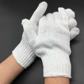 自产自销 本白棉纱手套 纱线劳保手套 劳防手套500g