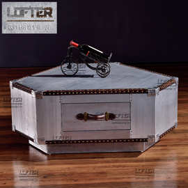 铝皮金属铆钉茶几工业风家具复古个性茶台厂家直销茶台