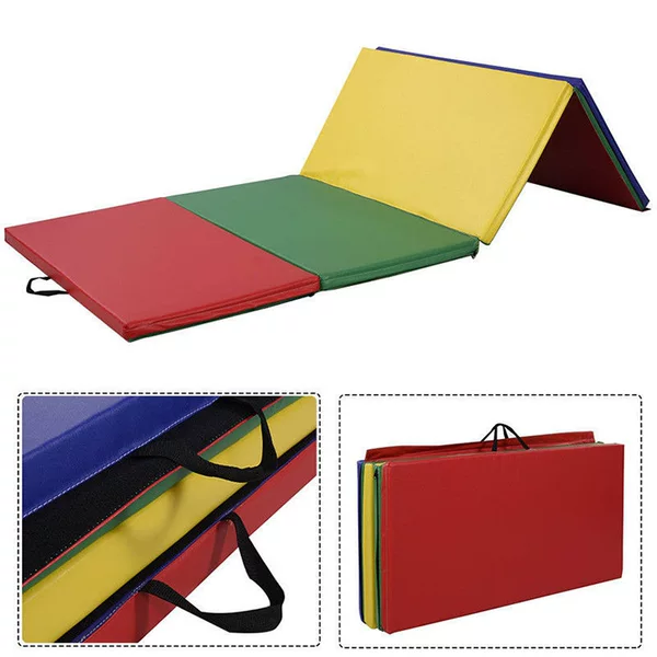 Four-fold gymnastics mat pu/pvc folding mat kindergarten wall soft bag Mat Sports protector size