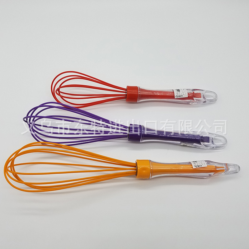 Wholesale of kitchen tools such as baking cake egg beaters and dough mixers, crystal handles, and silicone egg beaters detail image 4