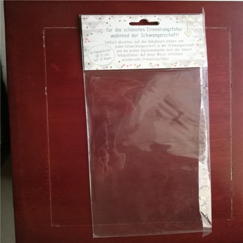 opp纸卡卡头袋OPP透明卡头内放纸卡后热封口吊孔挂头袋定尺寸