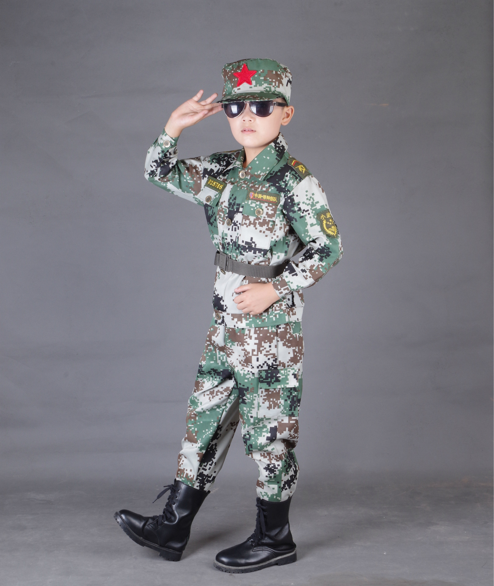 儿童迷彩服套装幼儿中小学生军训服特种兵演出服男女童军装