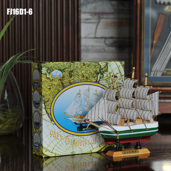 Night market stall supply 16cm sailing model home accessories wooden crafts Mediterranean ornaments FJ16