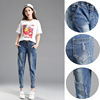 waist elastic little legs pencil pants nine points ladies tight jean