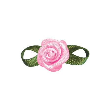 Yao Ming decoración de flores DIY hecho a mano 2 puntos Rosa ropa interior Decoración Accesorios hechos a mano cinta pequeña flor arco