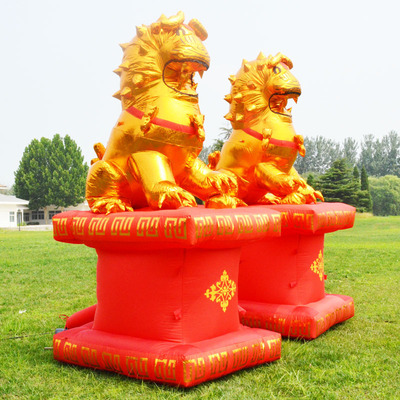 The opening inflation Golden Lion Kyrgyzstan as unicorn Celebrations arch festival Wedding celebration Air mold prop Cartoon Customized