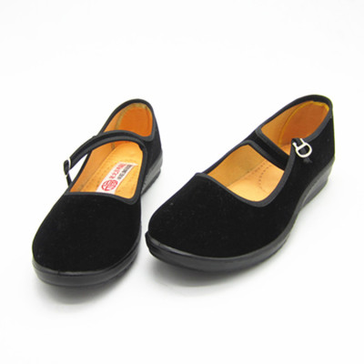 Old Beijing cloth shoes Work shoes polyurethane Flat bottom hotel supermarket Square dance Women's Shoes