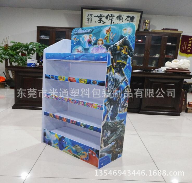 定制各式各样户外防水UV印刷卡通图案加硬瓦楞板货架中空板展示架