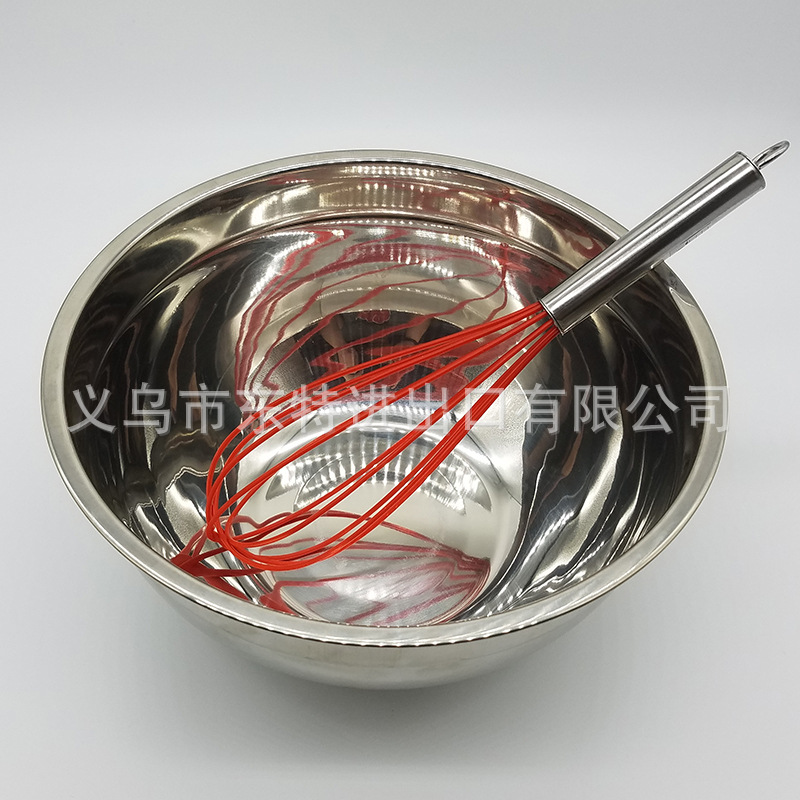 Wholesale of food-grade silicone stainless steel handle manual egg beaters, egg beaters and dough mixers for baking cakes detail image 3
