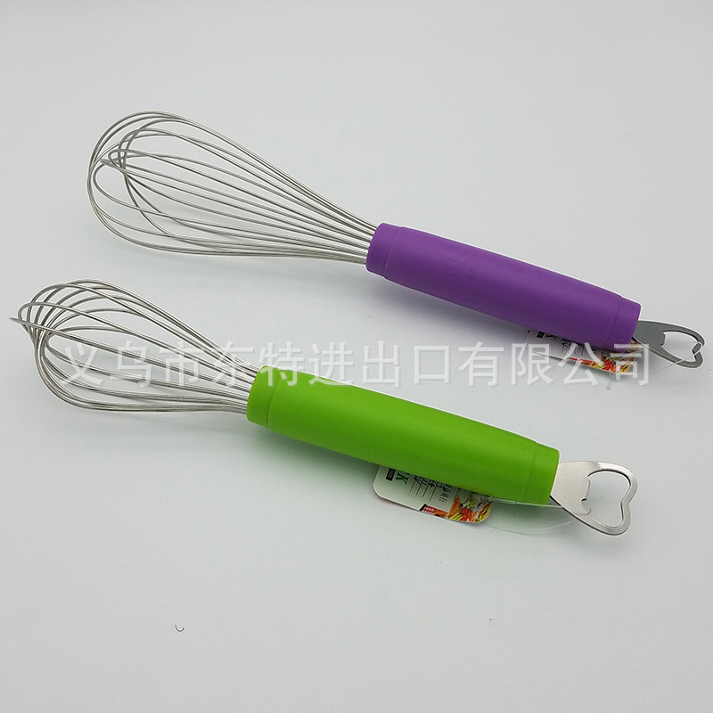 Factory direct sales of stainless steel egg beaters, plastic egg cream mixers, kitchen baking supplies, manual egg beaters detail image 4