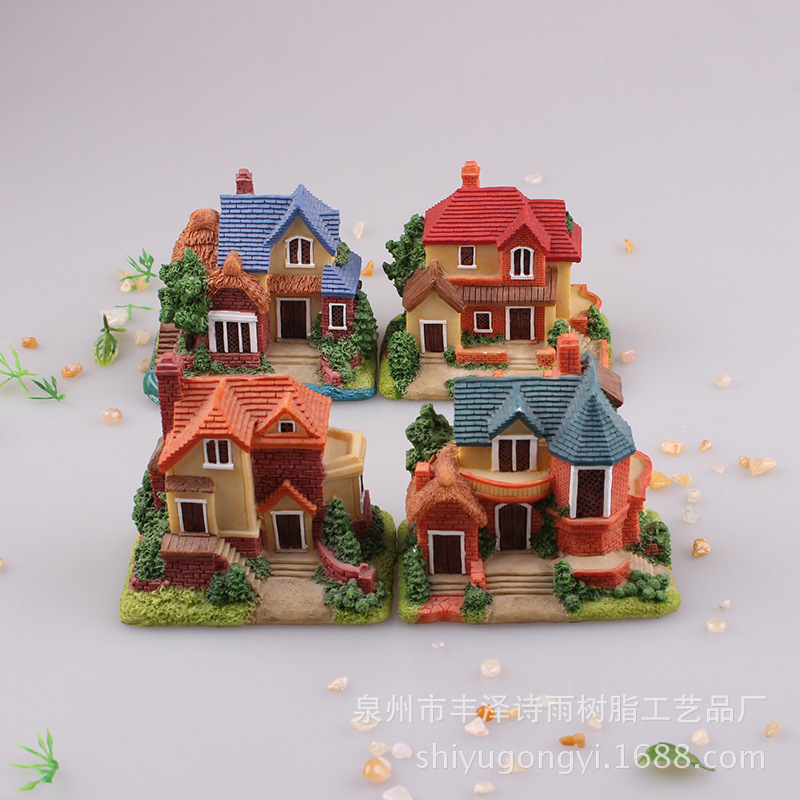 Country Small House House Villa Micro Landscape Resin Ornaments Creative Crafts Small Ornaments
