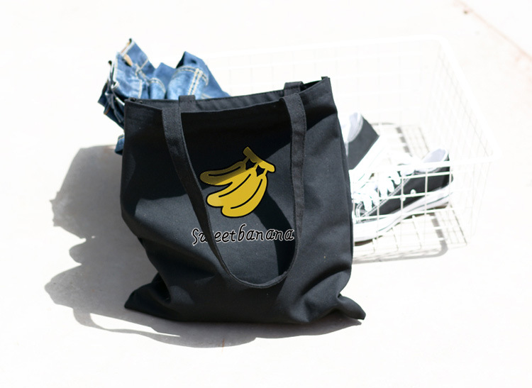 Nuevo hecho en casa básico simple todos los partidos diario práctico de gran capacidad verano fruta impresa bolsa de lona bolsa de hombro para las mujeres