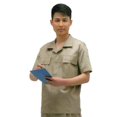 pure cotton summer Short sleeved comfortable Sweat wear-resisting Labor insurance coverall suit Khaki coverall Factory clothing