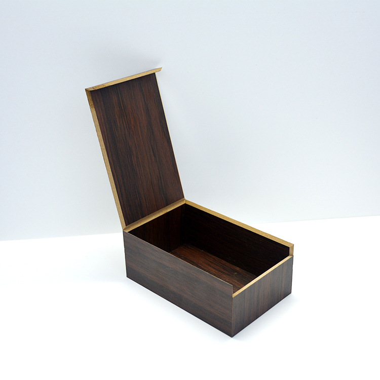 手机车载支架包装盒 数据线包装 中纤板翻盖木盒PVC木纹礼盒包装