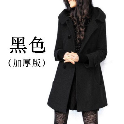 2017秋冬の新型の中の長いダブルボタンは帽子のコートと太って毛を厚くします。コートは太っています。