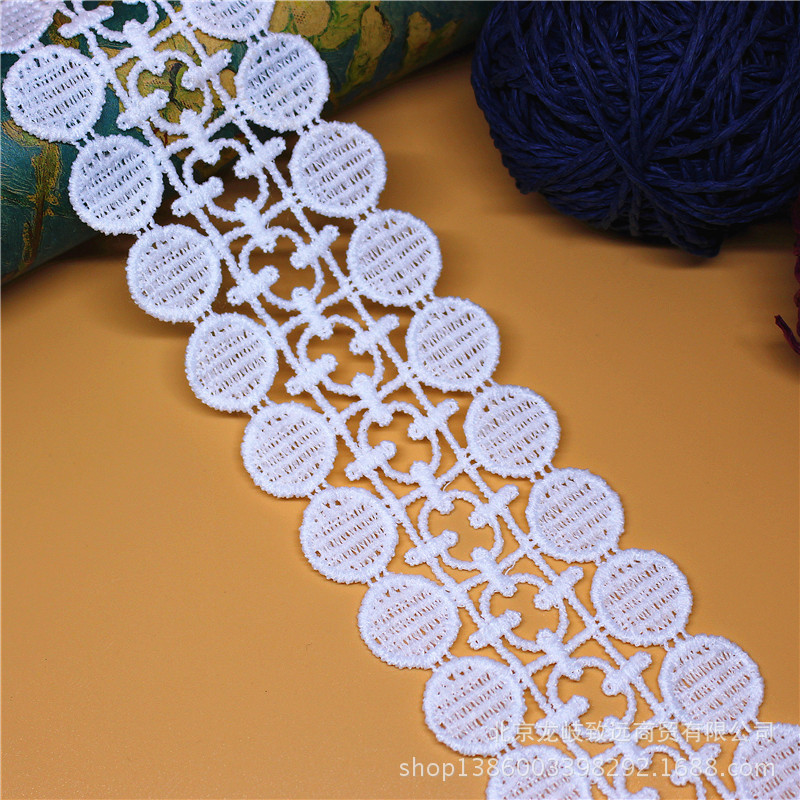 牛奶丝花边条码 水溶花边 刺绣花边蕾丝花边服装装饰辅料花边工厂