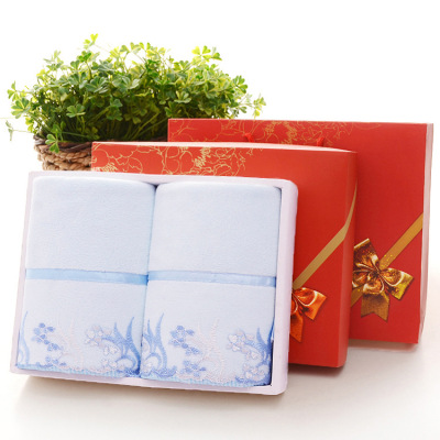 厂家直销礼品毛巾2条礼盒套装生日寿宴婚庆企业福利批发定制logo|ms