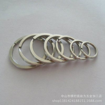 supply Stainless steel Key ring 304 Stainless steel Flat circle trumpet Key buckle parts Key ring wholesale