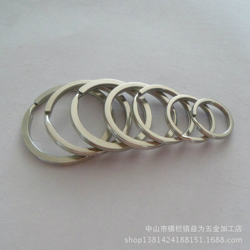 supply Stainless steel Key ring 304 Stainless steel Flat circle trumpet Key buckle parts Key ring wholesale