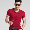 Summer short sleeve T-shirt, V-neckline, with short sleeve