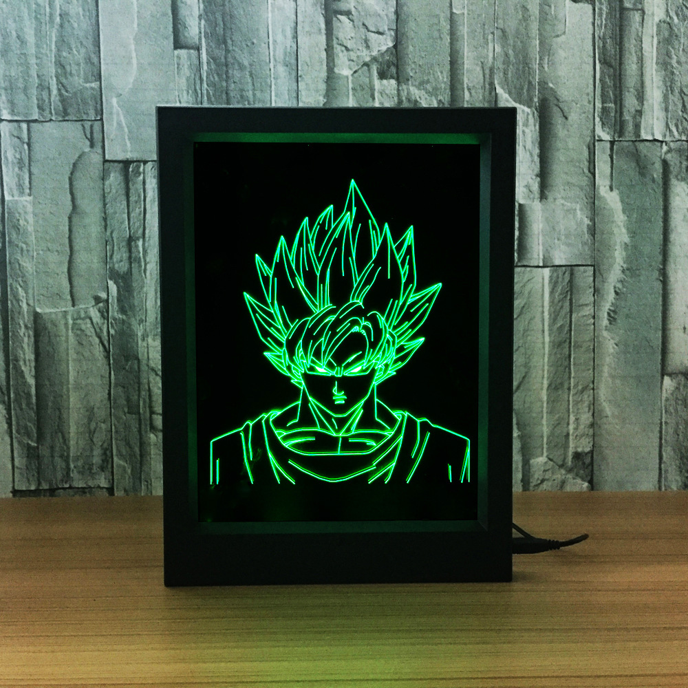 相框式3d小夜灯创意led灯新奇特产品半身七龙珠