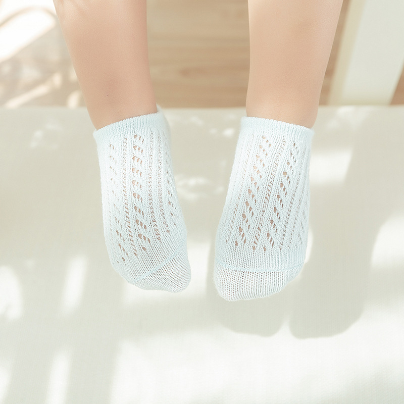 Nueva Corea del Sur primavera y el verano anillo en movimiento hueco de algodón fino malla grande barco los niños Calcetines bebé bajo piso superior Calcetines