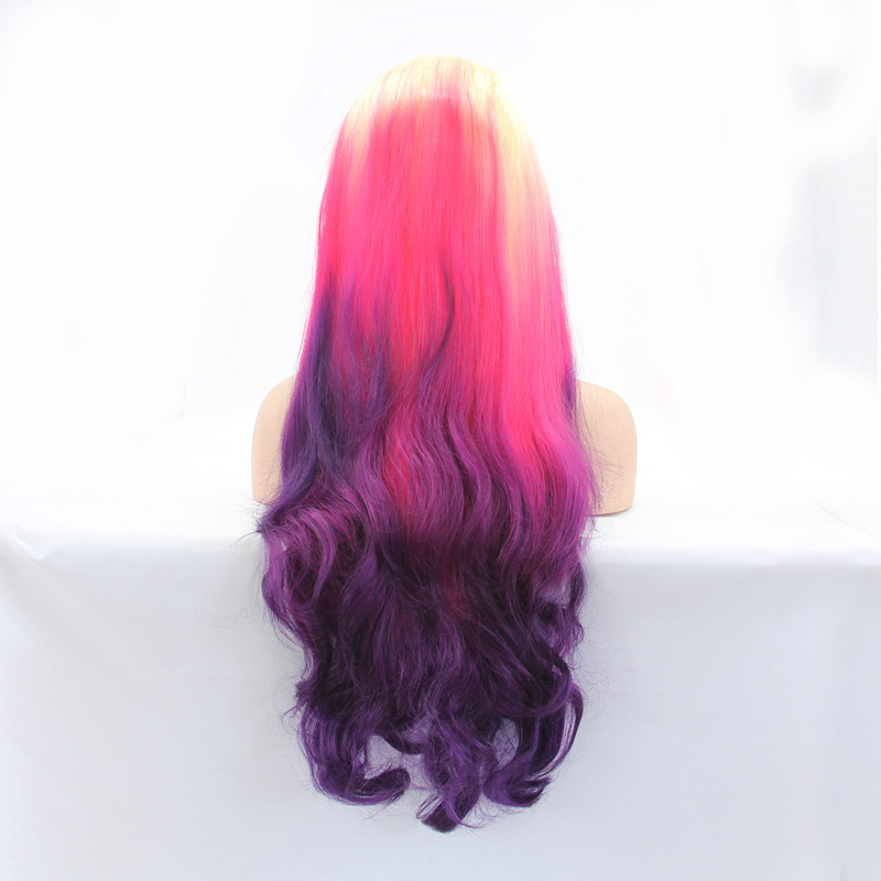 NEWLOOK W1096 nuevo cabello rizado de color estilo peluca de cabello largo peluca de encaje enseñanza peluca