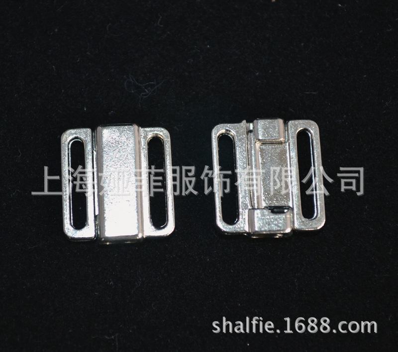 上海厂家定做10mm12mm15mm金银色金属内衣前扣对扣 泳装合金插扣|ms