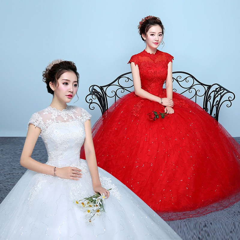 Red wedding shoes