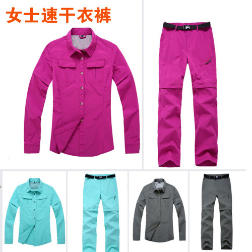 Wholesale direct sales women's outdoor quick-drying pants set, removable 2-section quick-drying pants, long and short in seconds 1707
