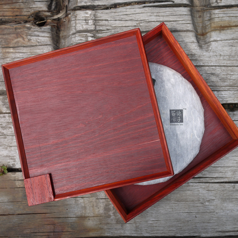 古木生花原创 木质茶饼盒普洱茶饼包装盒礼盒木盒双层茶叶盒可批|ru