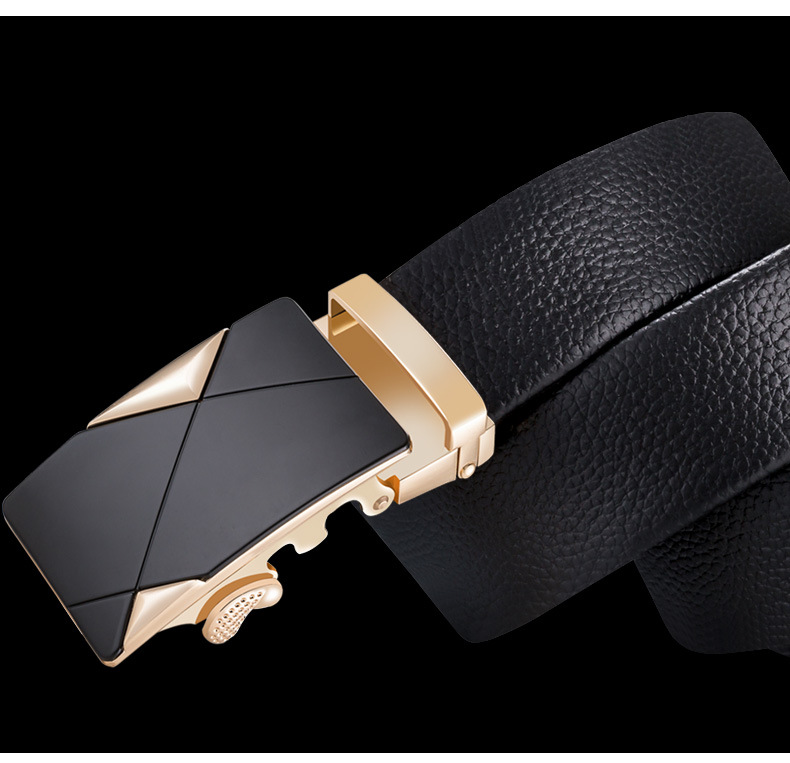 Men's Leather Belt With Automatic Buckle For Men Casual Style_voghion.com