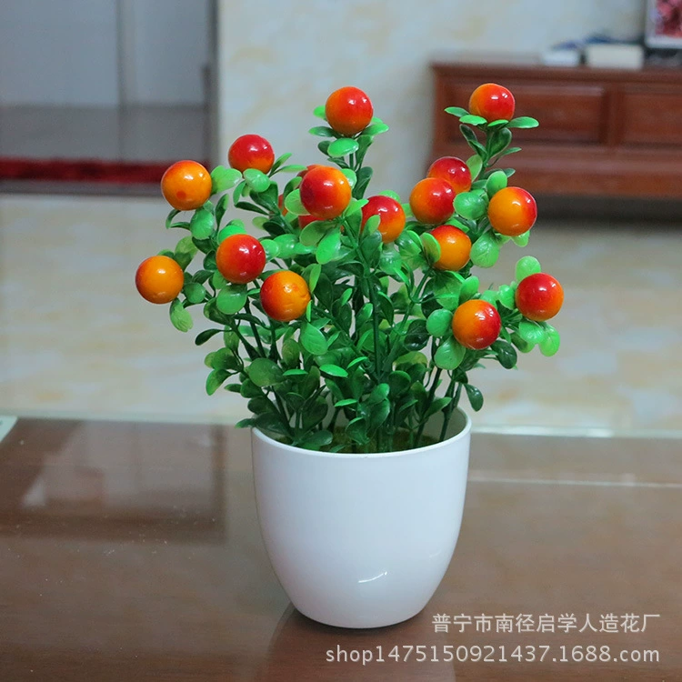 Моделирование цветов поддельные цветы Моделирование фруктов в горшках богатые фрукты счастливые фрукты маленькие красные фрукты Моделирование Цветок завод прямые поставки