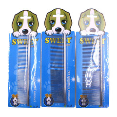 Pet comb, stainless steel de luxe comb, dog grooming needle comb for hair removal and detangling, wholesale cat accessories