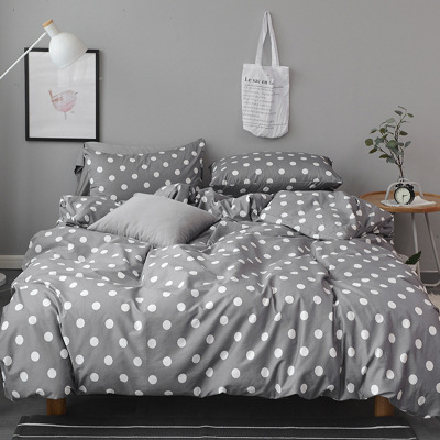 北欧简约纯棉四件套床上用品全棉4件套 床单被套学生宿舍套件