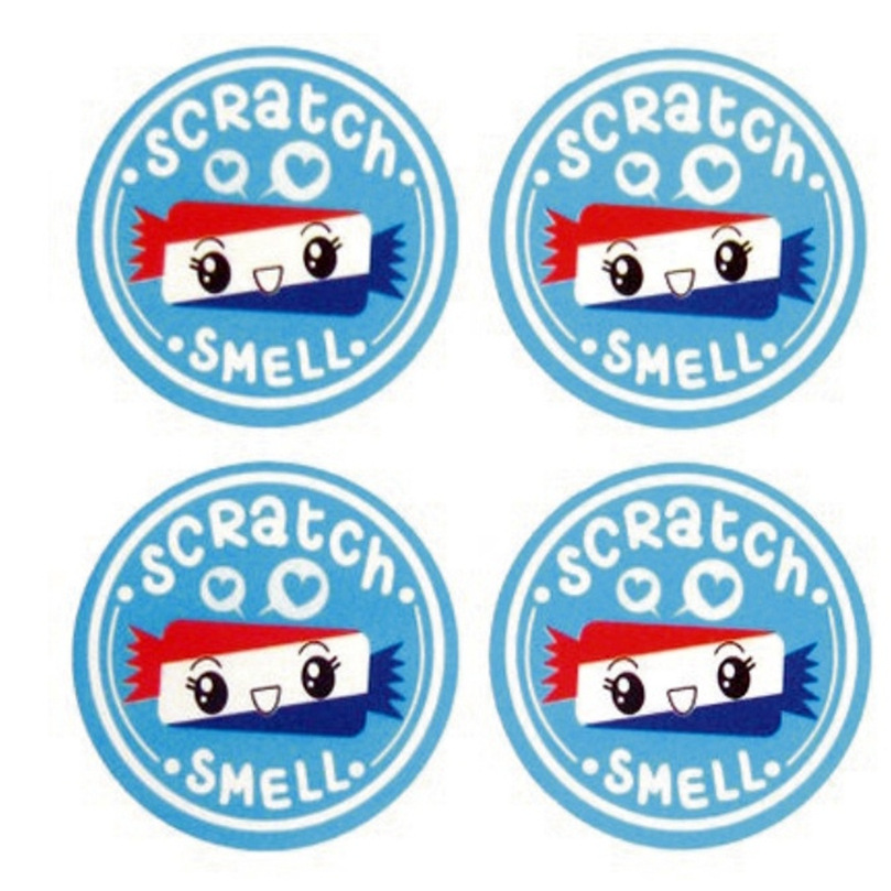 刮刮香味贴纸    摩易擦香味包装标签贴纸   卷筒香味贴纸