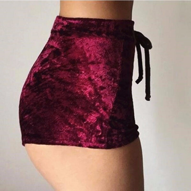 tight fit velvet shorts  NSLM29558