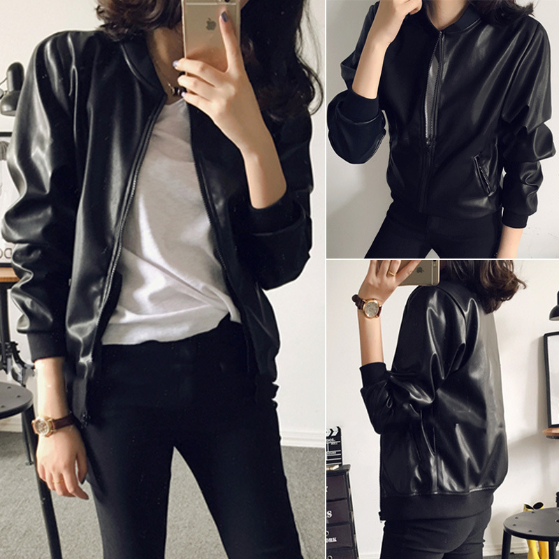 2018 Autumn new pattern Women's wear Korean Edition Self cultivation Show thin pu leather clothing student Short coat Versatile Motorcycle leather jacket