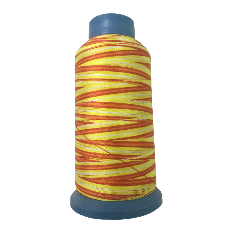 涤纶七彩线 七彩缝纫线 210D/3多彩绣花线工厂批发
