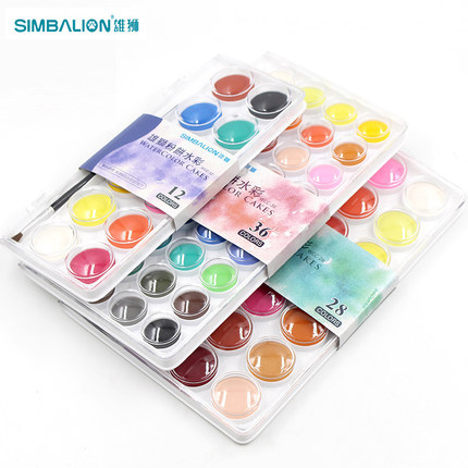 Taiwan Lions Solid watercolor 28 colour /36 transparent Watercolor sketch solid painting Powder Watercolor