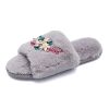 New home ladies' home fur and slippers Pure -colored hair coat indoor non -slip opening cotton slippers one piece